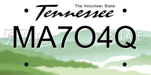 MA7O4Q Tennessee License Plate