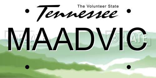 MAADVIC Tennessee License Plate