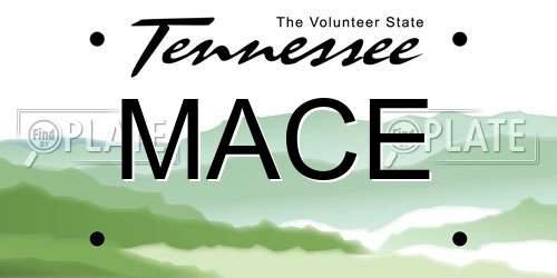 MACE Tennessee License Plate