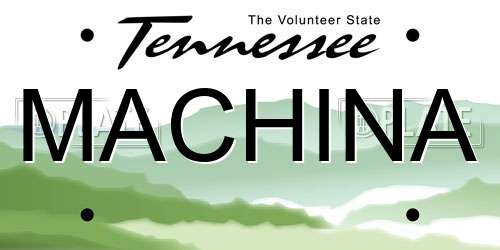 MACHINA Tennessee License Plate