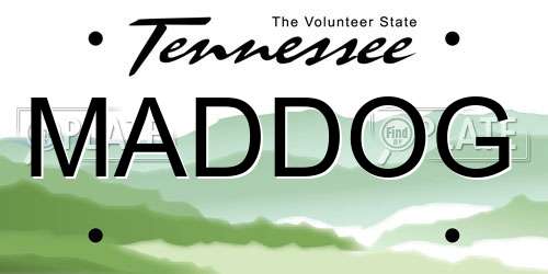MADDOG Tennessee License Plate