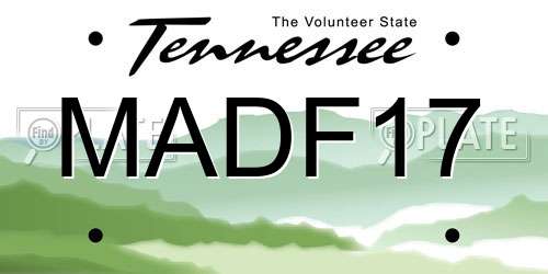 MADF17 Tennessee License Plate