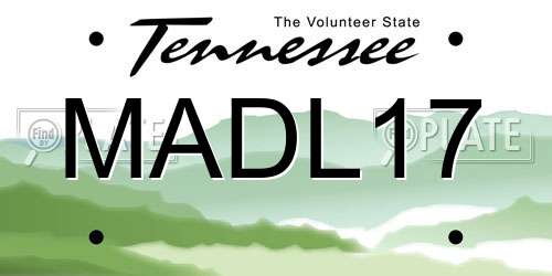 MADL17 Tennessee License Plate
