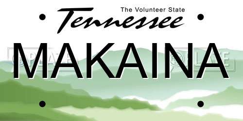 MAKAINA Tennessee License Plate