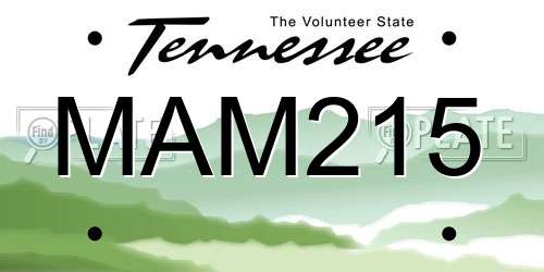 MAM215 Tennessee License Plate