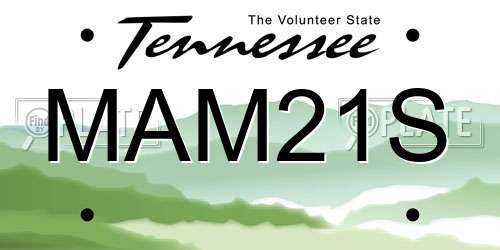 MAM21S Tennessee License Plate