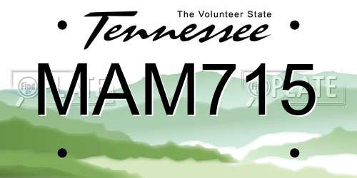 MAM715 Tennessee License Plate