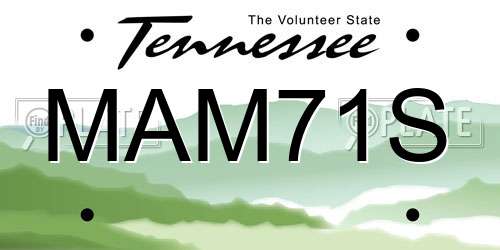 MAM71S Tennessee License Plate