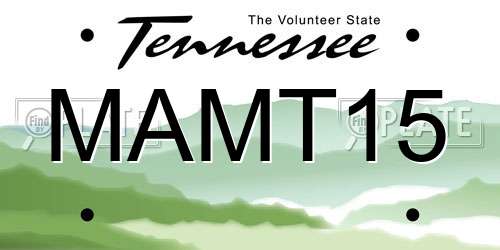 MAMT15 Tennessee License Plate