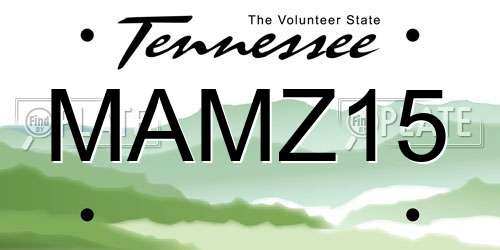 MAMZ15 Tennessee License Plate