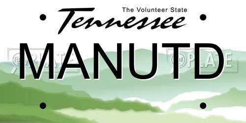 MANUTD Tennessee License Plate
