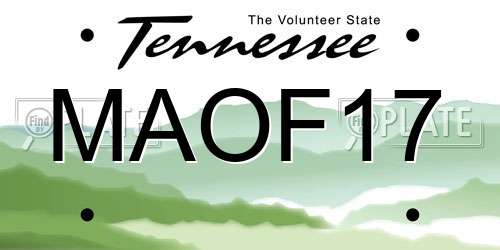 MAOF17 Tennessee License Plate