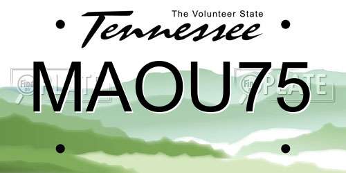 MAOU75 Tennessee License Plate