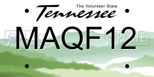 MAQF12 Tennessee License Plate