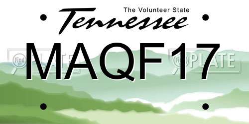 MAQF17 Tennessee License Plate