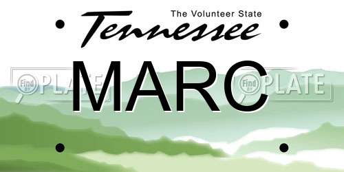MARC Tennessee License Plate