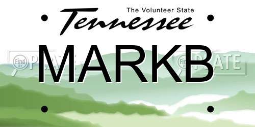 MARKB Tennessee License Plate