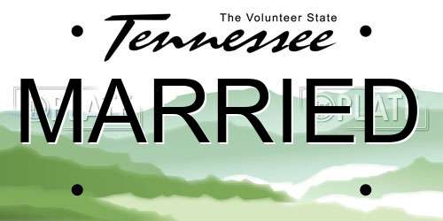 MARRIED Tennessee License Plate