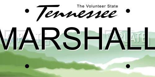 MARSHALL Tennessee License Plate