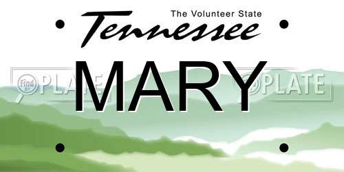 MARY Tennessee License Plate