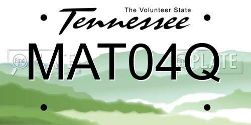 MAT04Q Tennessee License Plate