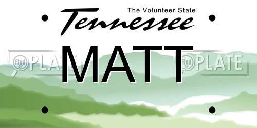 MATT Tennessee License Plate