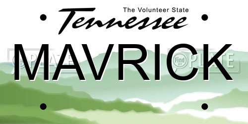 MAVRICK Tennessee License Plate