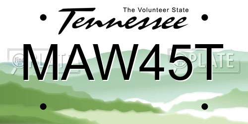 MAW45T Tennessee License Plate