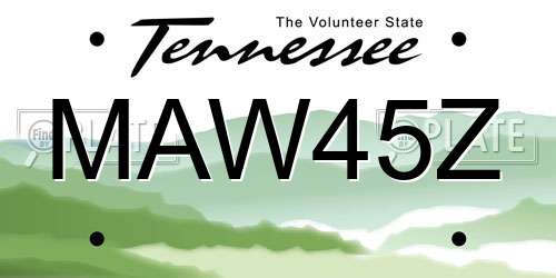 MAW45Z Tennessee License Plate