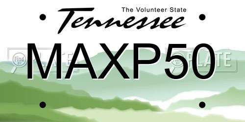 MAXP50 Tennessee License Plate