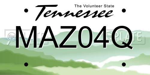 MAZ04Q Tennessee License Plate