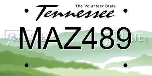 MAZ489 Tennessee License Plate