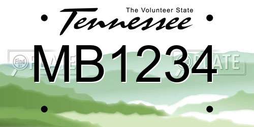 MB1234 Tennessee License Plate