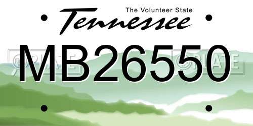 MB26550 Tennessee License Plate