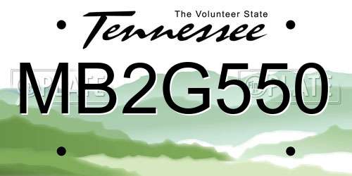 MB2G550 Tennessee License Plate