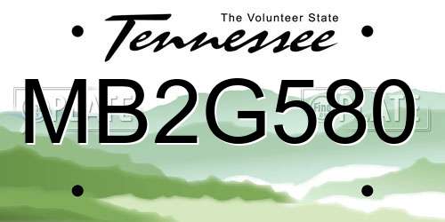 MB2G580 Tennessee License Plate