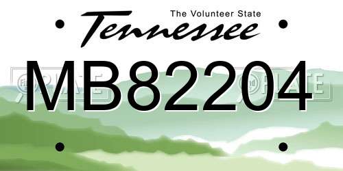 MB82204 Tennessee License Plate