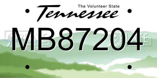 MB87204 Tennessee License Plate