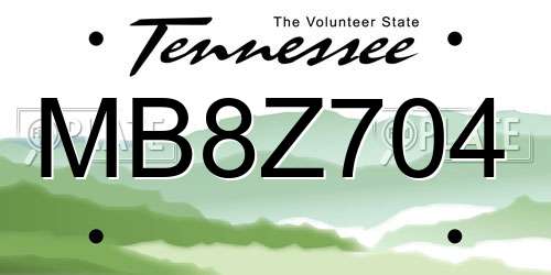 MB8Z704 Tennessee License Plate