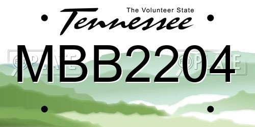 MBB2204 Tennessee License Plate