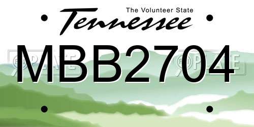MBB2704 Tennessee License Plate
