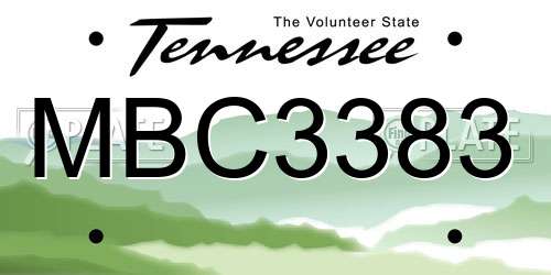 MBC3383 Tennessee License Plate