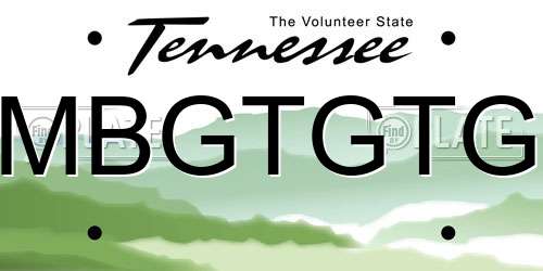 MBGTGTG Tennessee License Plate