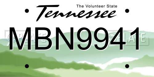MBN9941 Tennessee License Plate