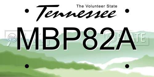 MBP82A Tennessee License Plate