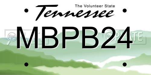 MBPB24 Tennessee License Plate