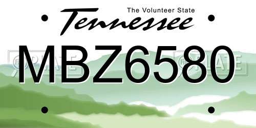 MBZ6580 Tennessee License Plate