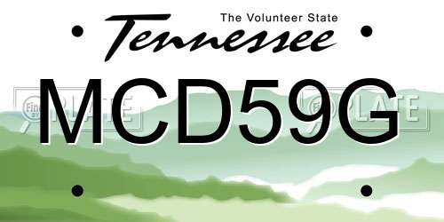 MCD59G Tennessee License Plate
