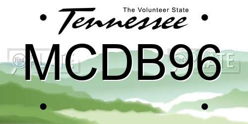 MCDB96 Tennessee License Plate
