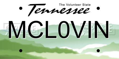 MCL0VIN Tennessee License Plate